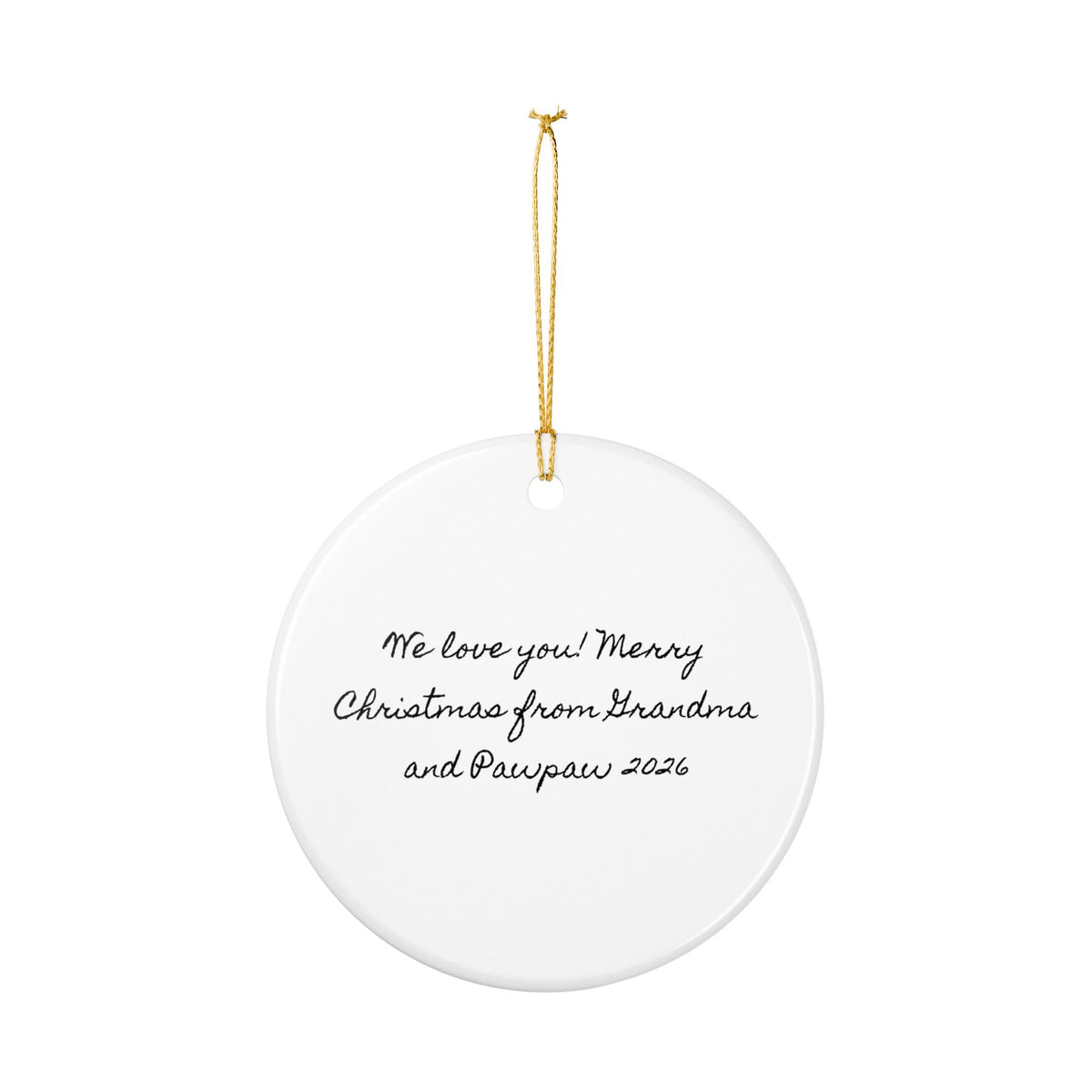 Personalized Ceramic Christmas Ornament — 'First Christmas 2026' Squirrel with Pine & Scarf
