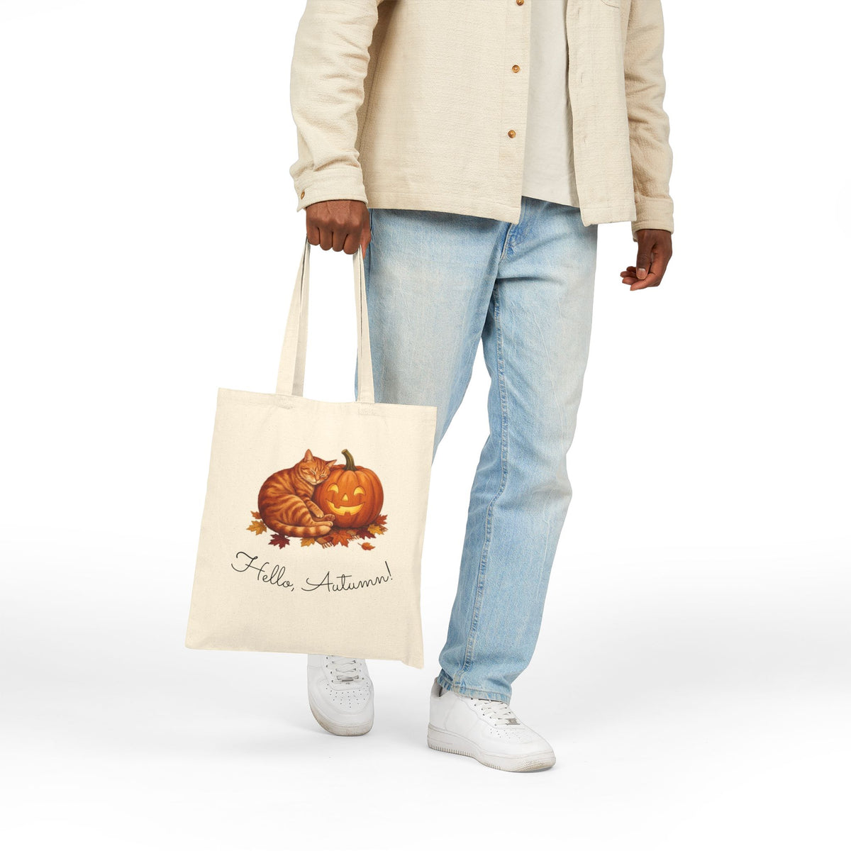 Autumn Cat / Jack-O'-Lantern Tote