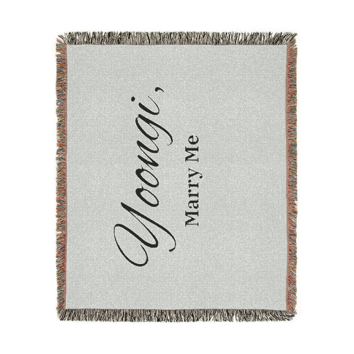 "Yoongi, Marry Me" OR Personalized Woven Blanket-Custom Proposal throw/tapestry