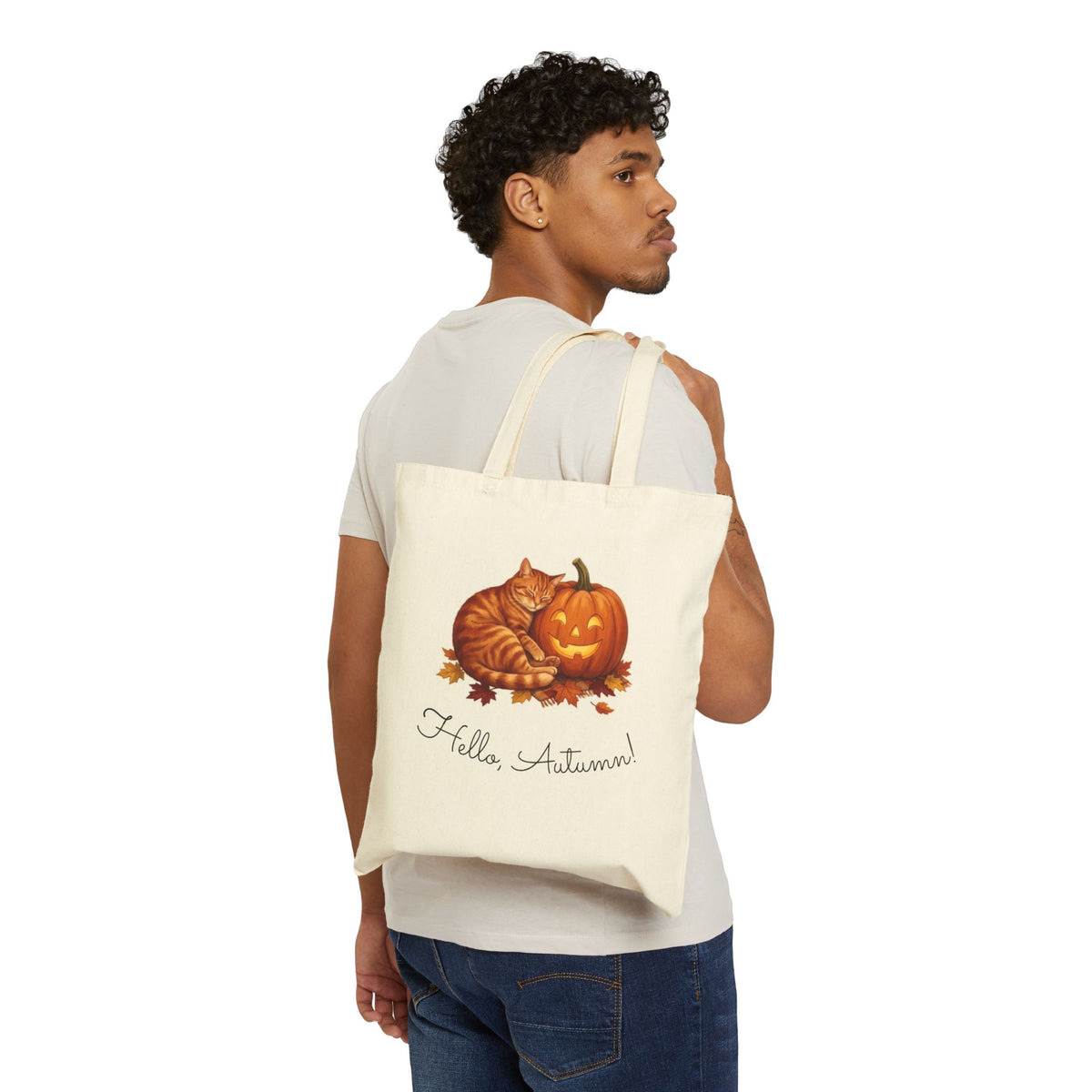 Autumn Cat / Jack-O'-Lantern Tote