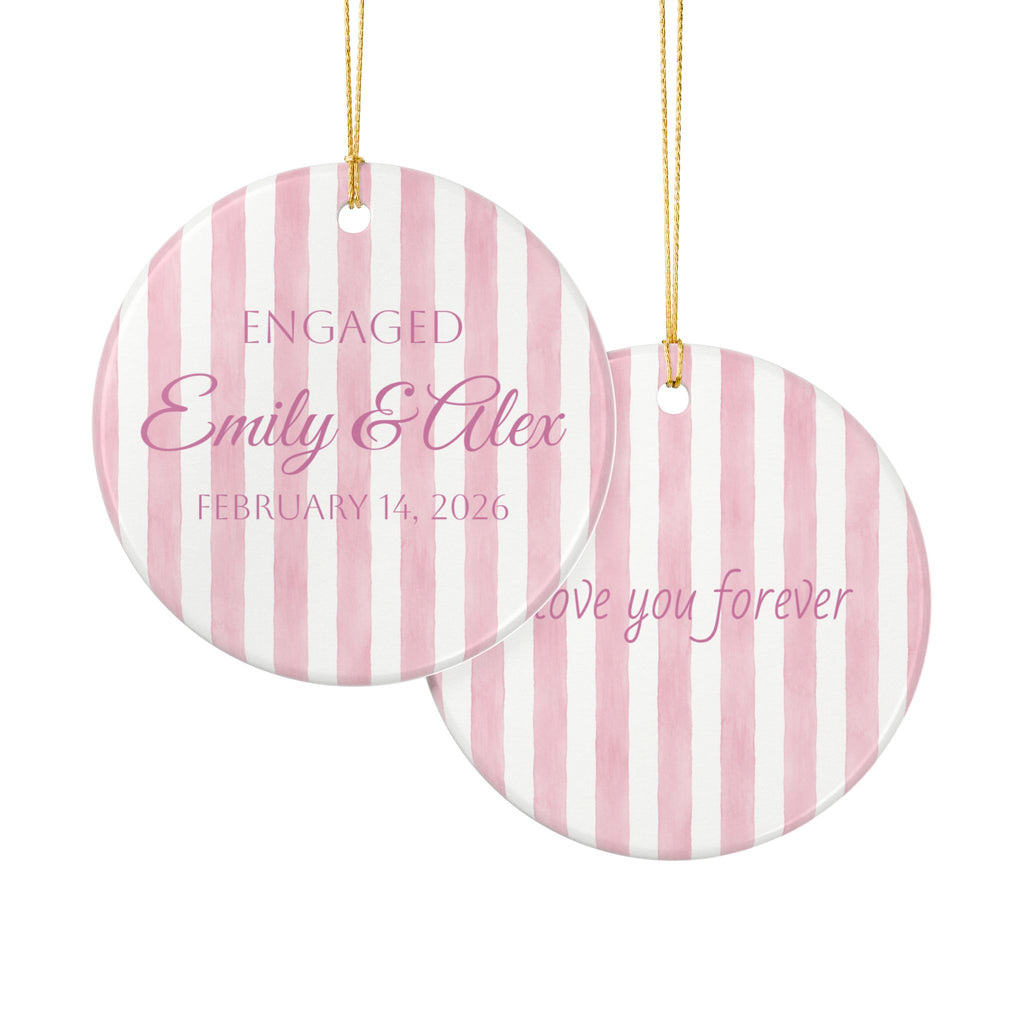 Engagement Gift- Couple Ceramic Ornament – Personalized Love Keepsake