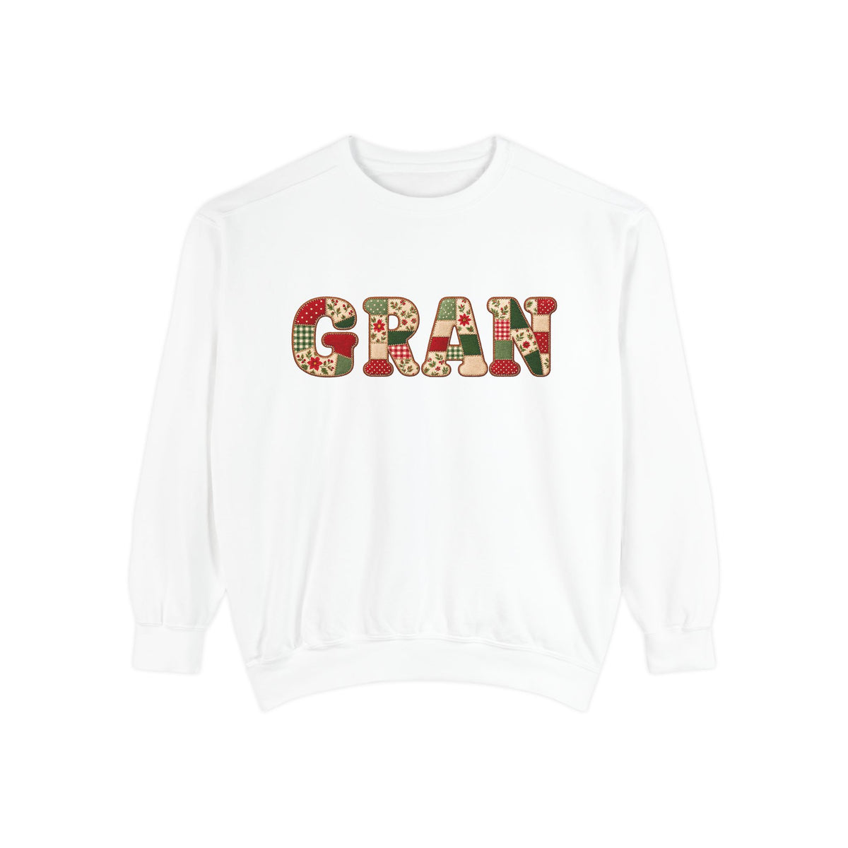GRAN Faux Patchwork Printed Lettering Sweatshirt- Gift for Grandma