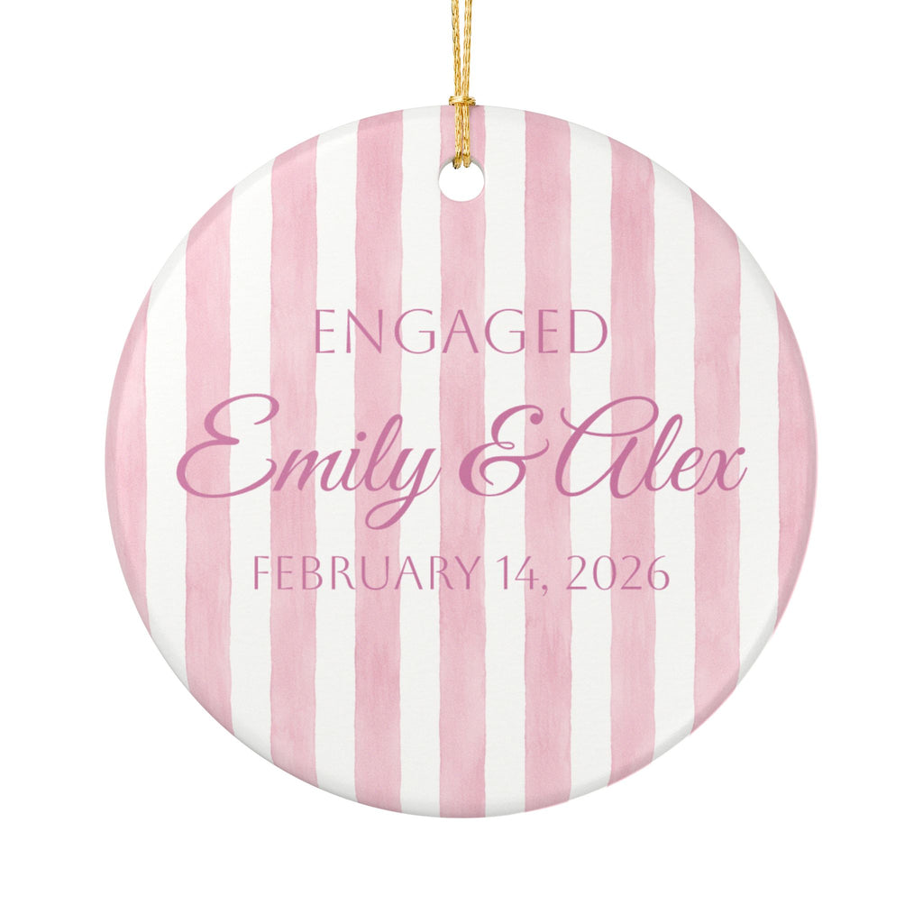 Engagement Gift- Couple Ceramic Ornament – Personalized Love Keepsake