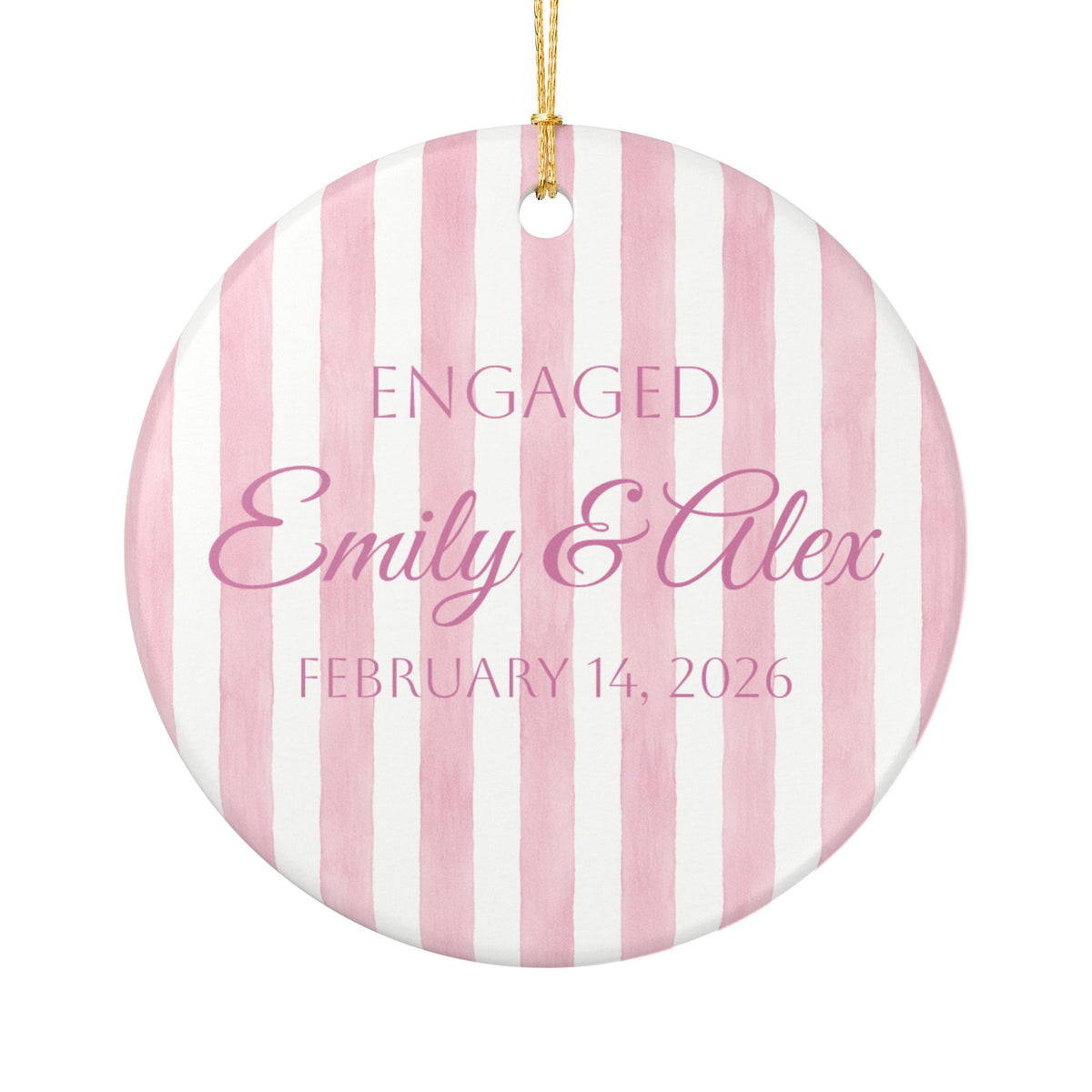 Engagement Gift- Couple Ceramic Ornament – Personalized Love Keepsake