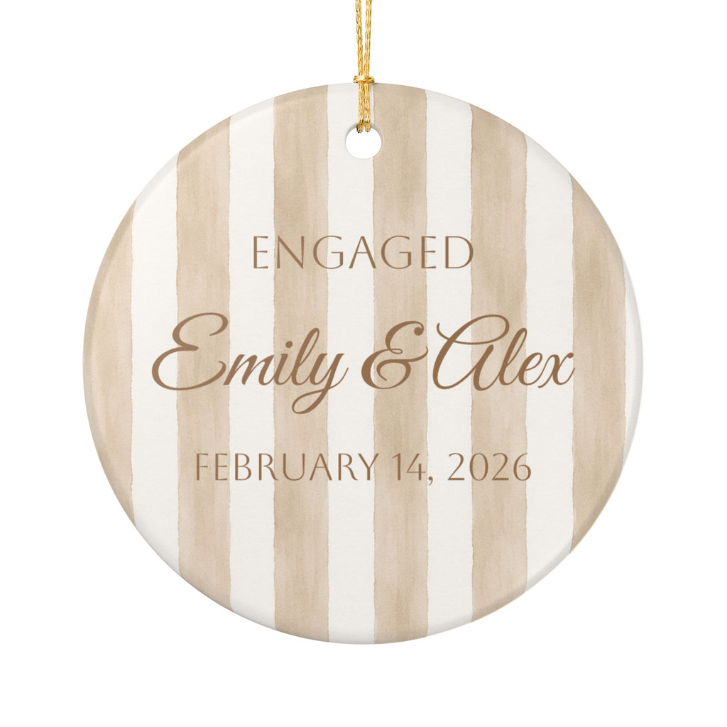 Engaged Emily & Alex Personalized Ceramic Ornament – February 14, 2026