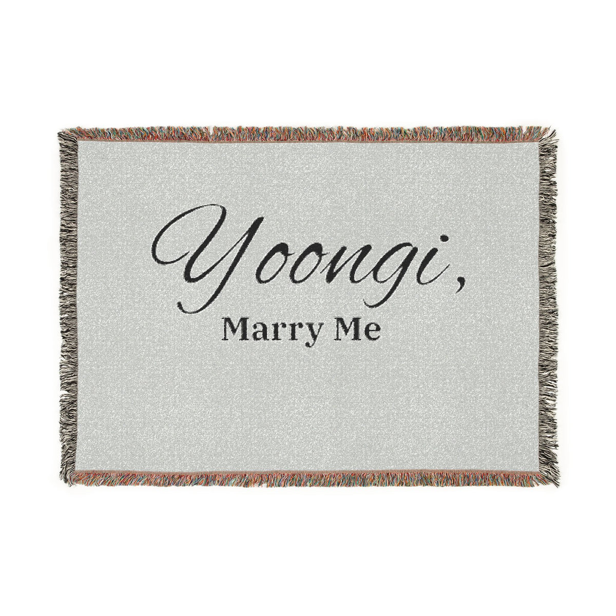 "Yoongi, Marry Me" OR Personalized Woven Blanket-Custom Proposal throw/tapestry