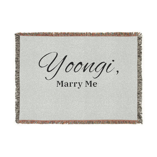 "Yoongi, Marry Me" OR Personalized Woven Blanket-Custom Proposal throw/tapestry