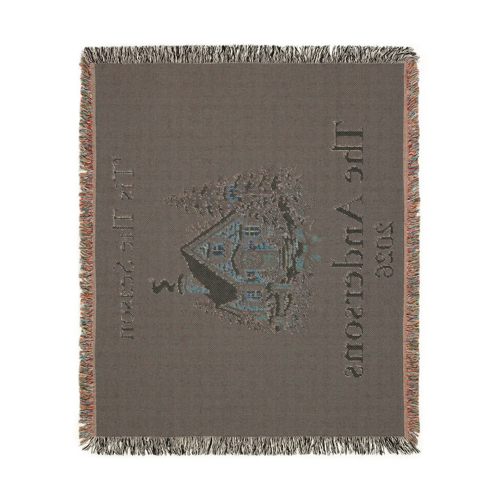 Tis The Season Woven Blanket - Personalized Family Name and Year Throw /Tapestry / Wall Art