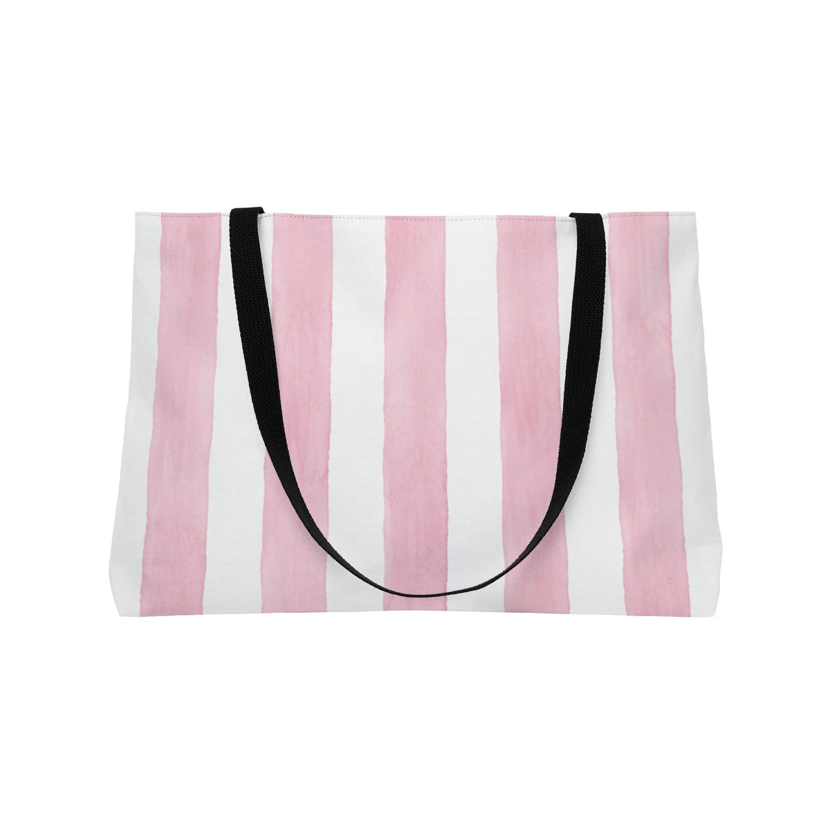 Blush Striped Personalized Weekender Tote Bag with optional Monogram Initial