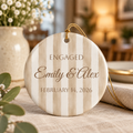 Engaged Emily & Alex Personalized Ceramic Ornament – February 14, 2026
