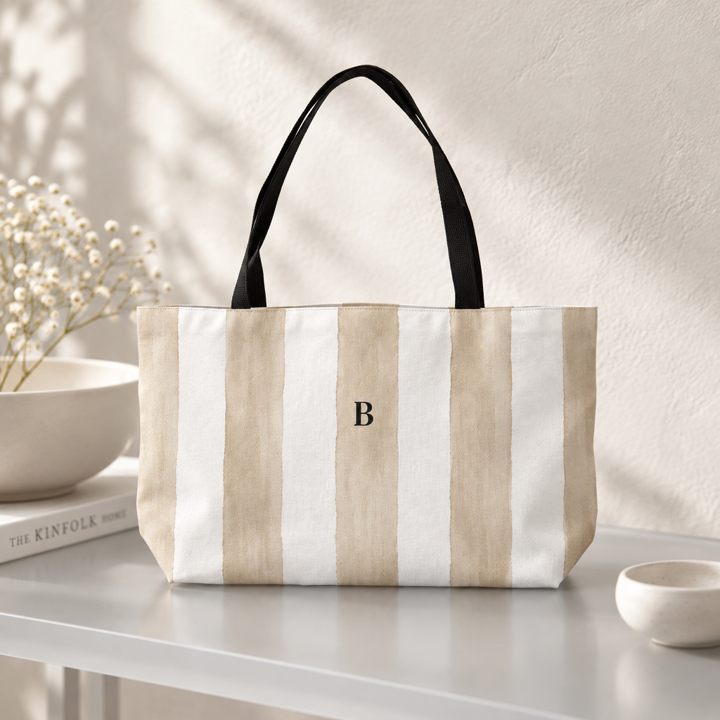 The Dunes Striped Weekender Tote Bag - Optional Monogram