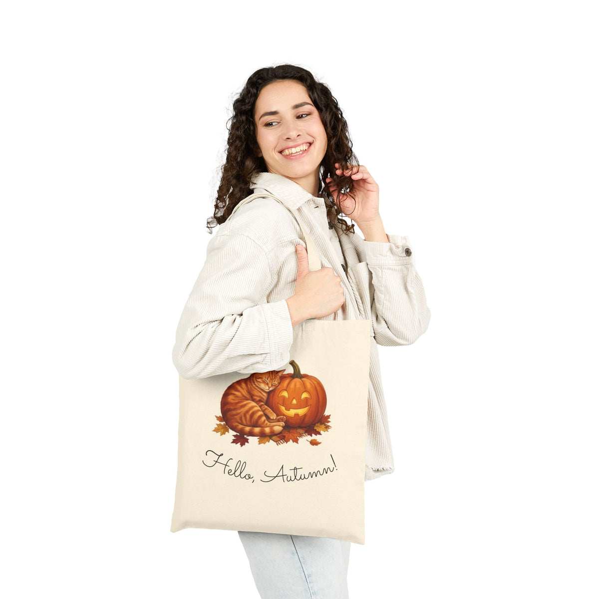 Autumn Cat / Jack-O'-Lantern Tote