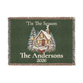 Tis The Season Woven Blanket - Personalized Family Name and Year Throw /Tapestry / Wall Art