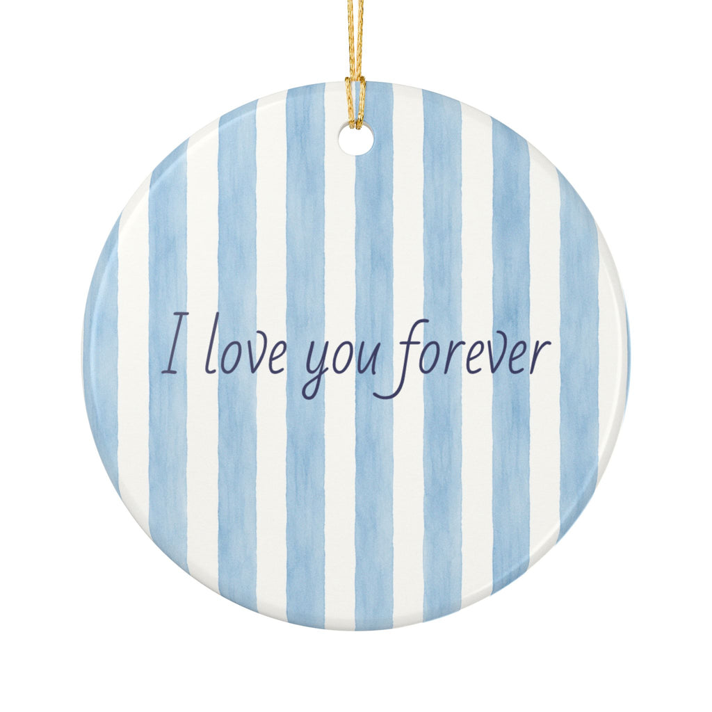 Blue Engagement Ceramic Ornament – Personalized Engagement Keepsake