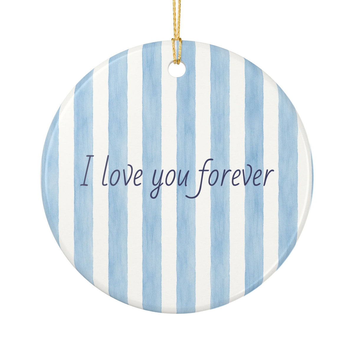 Blue Engagement Ceramic Ornament – Personalized Engagement Keepsake