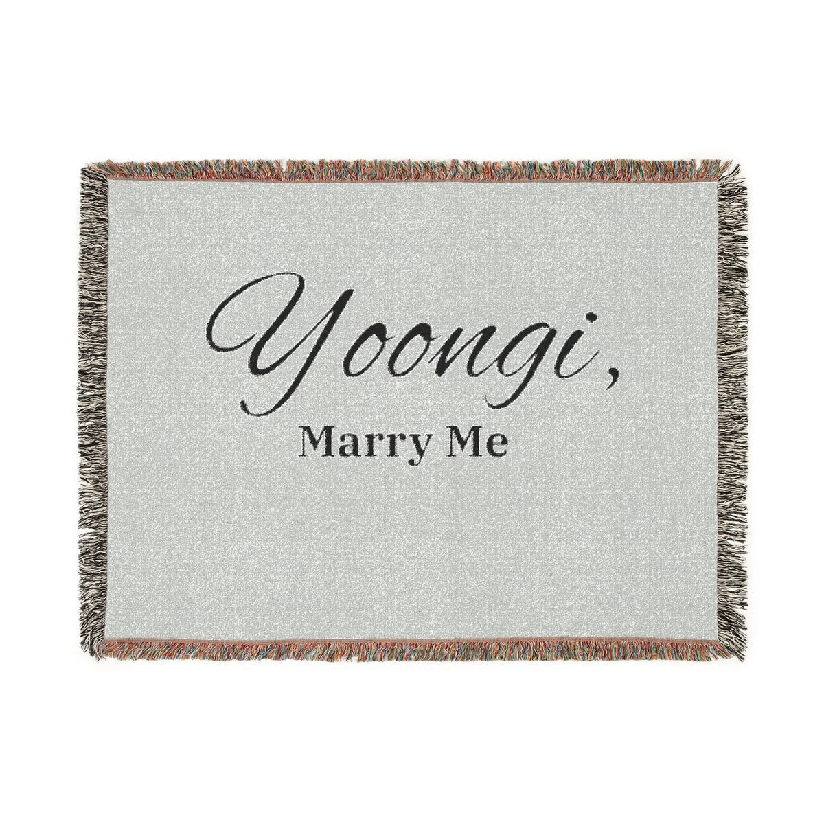 "Yoongi, Marry Me" OR Personalized Woven Blanket-Custom Proposal throw/tapestry