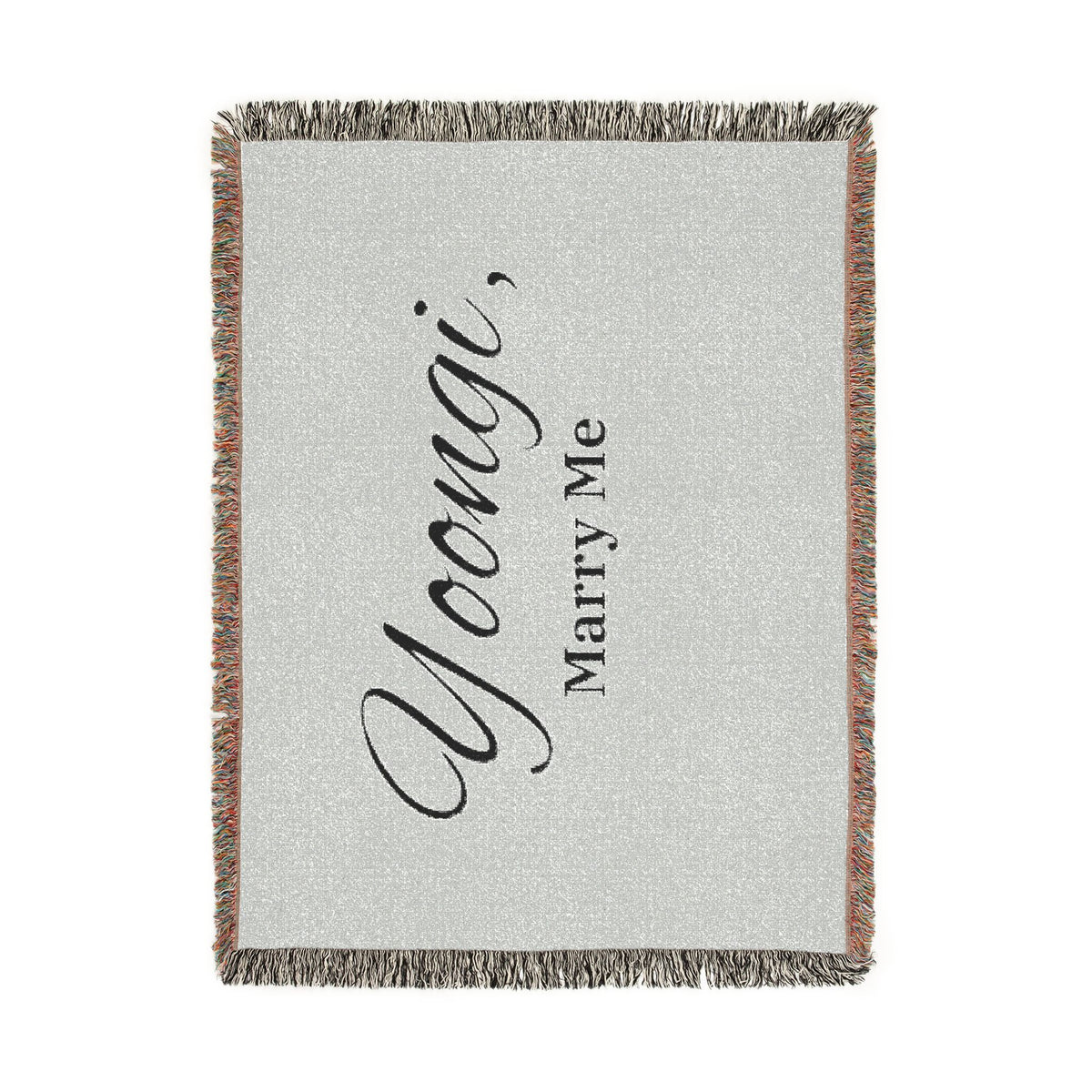 "Yoongi, Marry Me" OR Personalized Woven Blanket-Custom Proposal throw/tapestry
