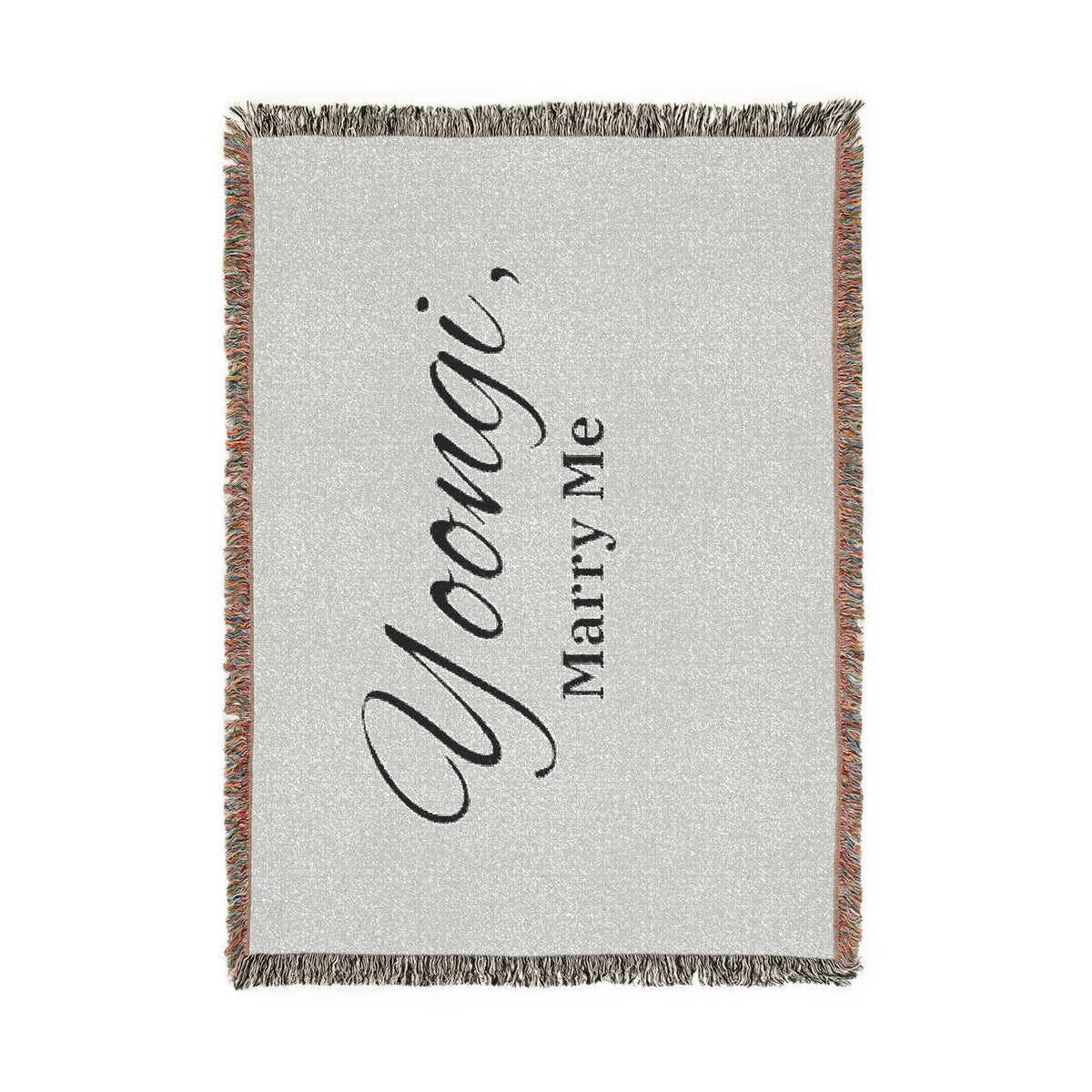 "Yoongi, Marry Me" OR Personalized Woven Blanket-Custom Proposal throw/tapestry