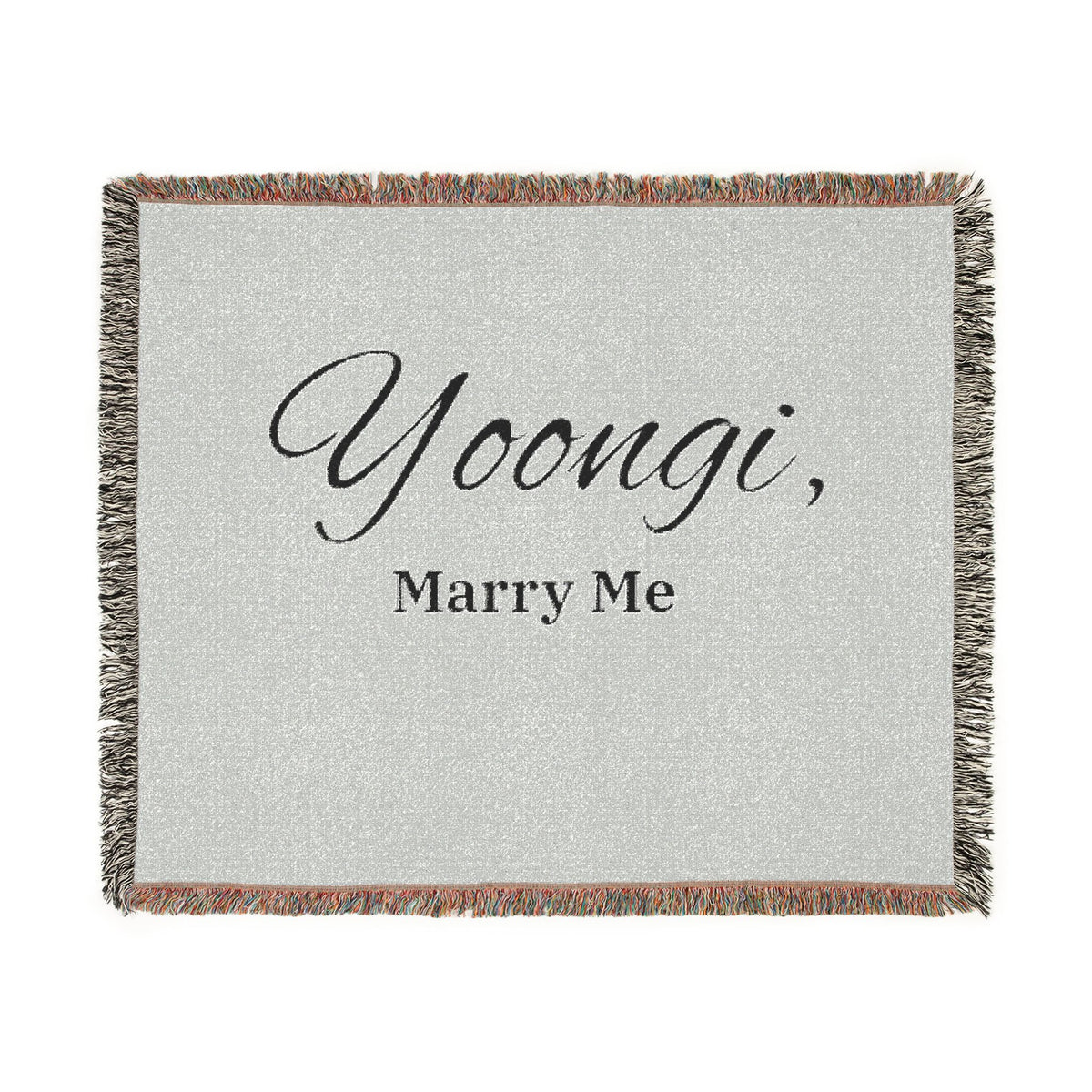 "Yoongi, Marry Me" OR Personalized Woven Blanket-Custom Proposal throw/tapestry