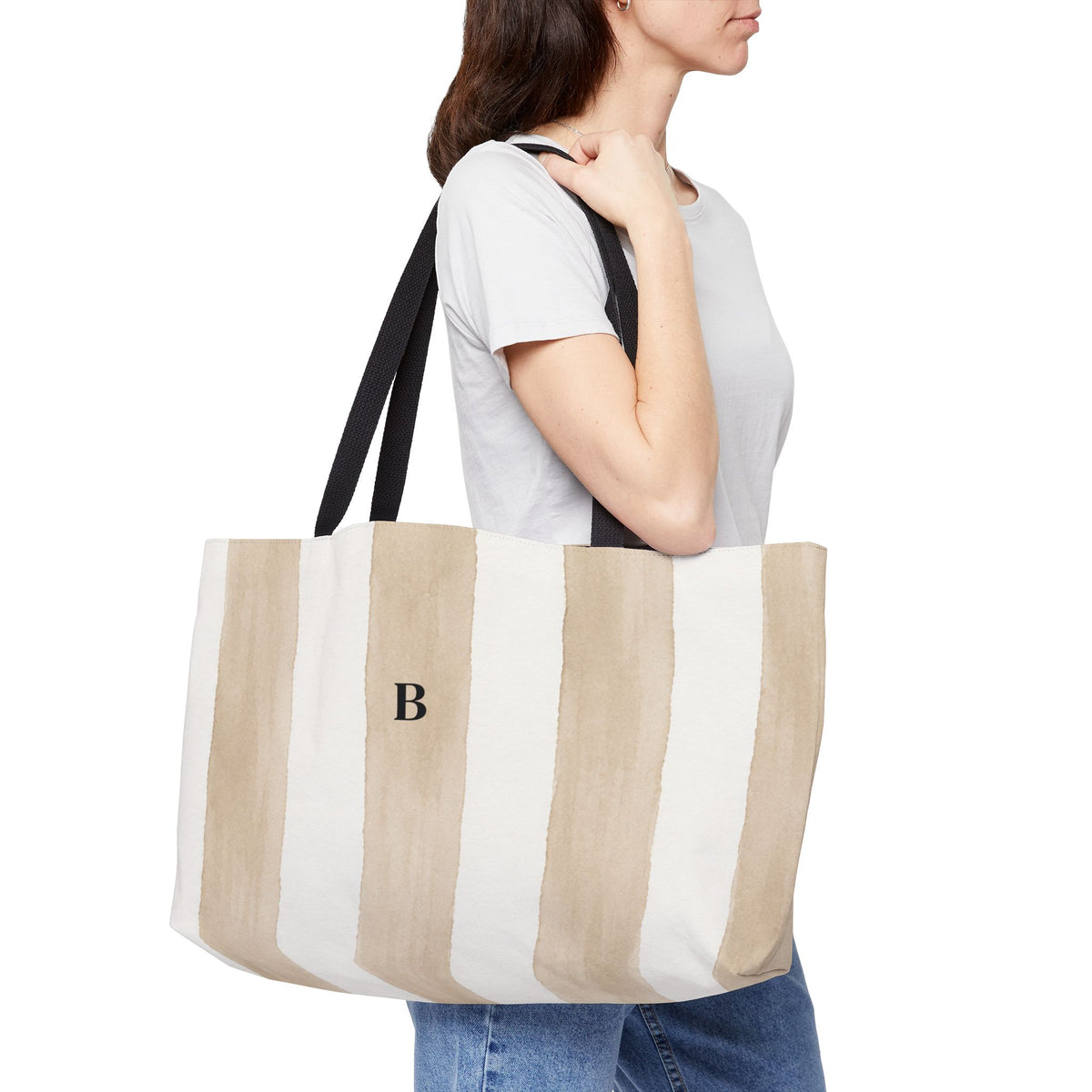 The Dunes Striped Weekender Tote Bag - Optional Monogram