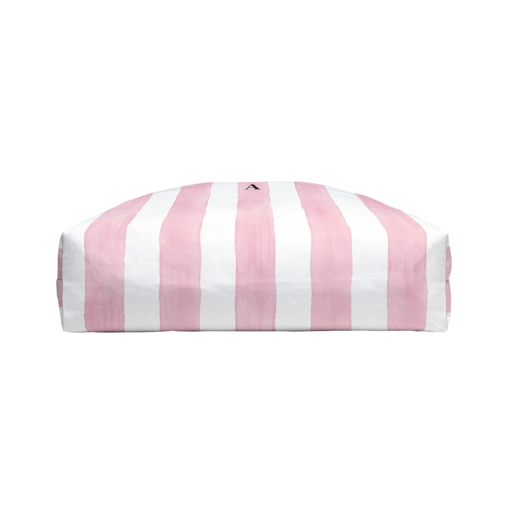 Blush Striped Personalized Weekender Tote Bag with optional Monogram Initial